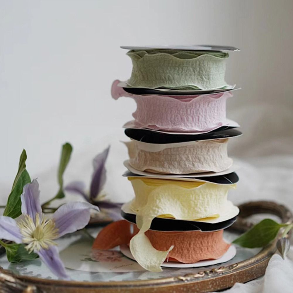 Florist Supply Ribbon - อุปกรณ์งานฝีมือเย็บปักถักร้อย ช่อดอกไม้ ของตกแต่งดอกไม้ บรรจุภัณฑ์ดอกไม้ ไหมพรม ริบบิ้นผ้าฝ้ายย่น