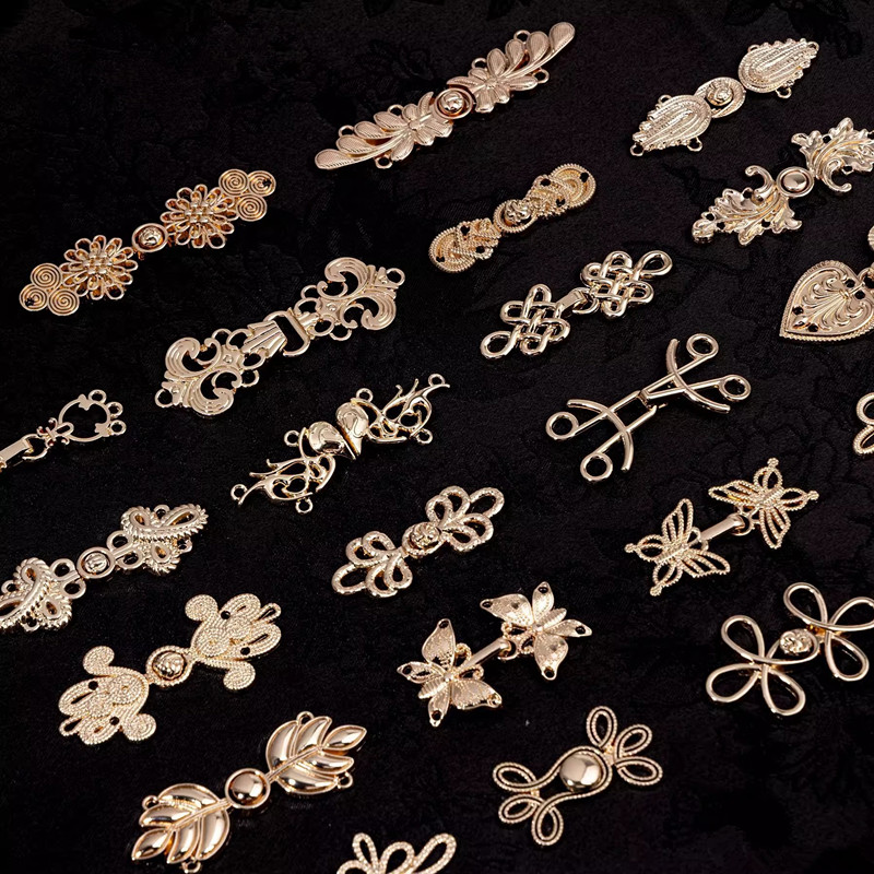 Flower Frog Pin - 5pcs Retro โลหะปุ่มเสื้อสเวตเตอร์ถักคลิปเย็บหัตถกรรมเป็ดคลิป PIN เสื้อกันหนาวผ้าพันคอ Clasp