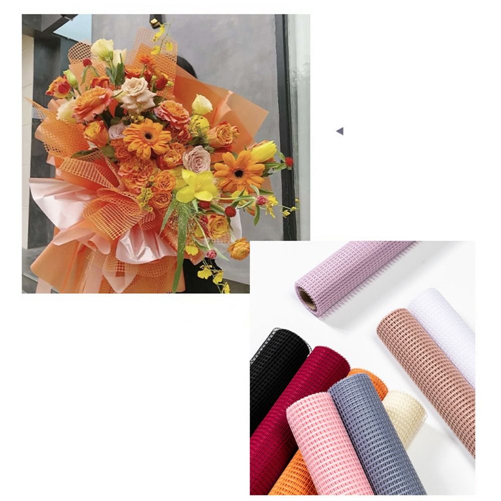 Florist Supply Paper - กระดาษห่อดอกไม้สด กว้าง 50 ซม. กระดาษห่อตาข่ายเส้นใยแข็ง DIY