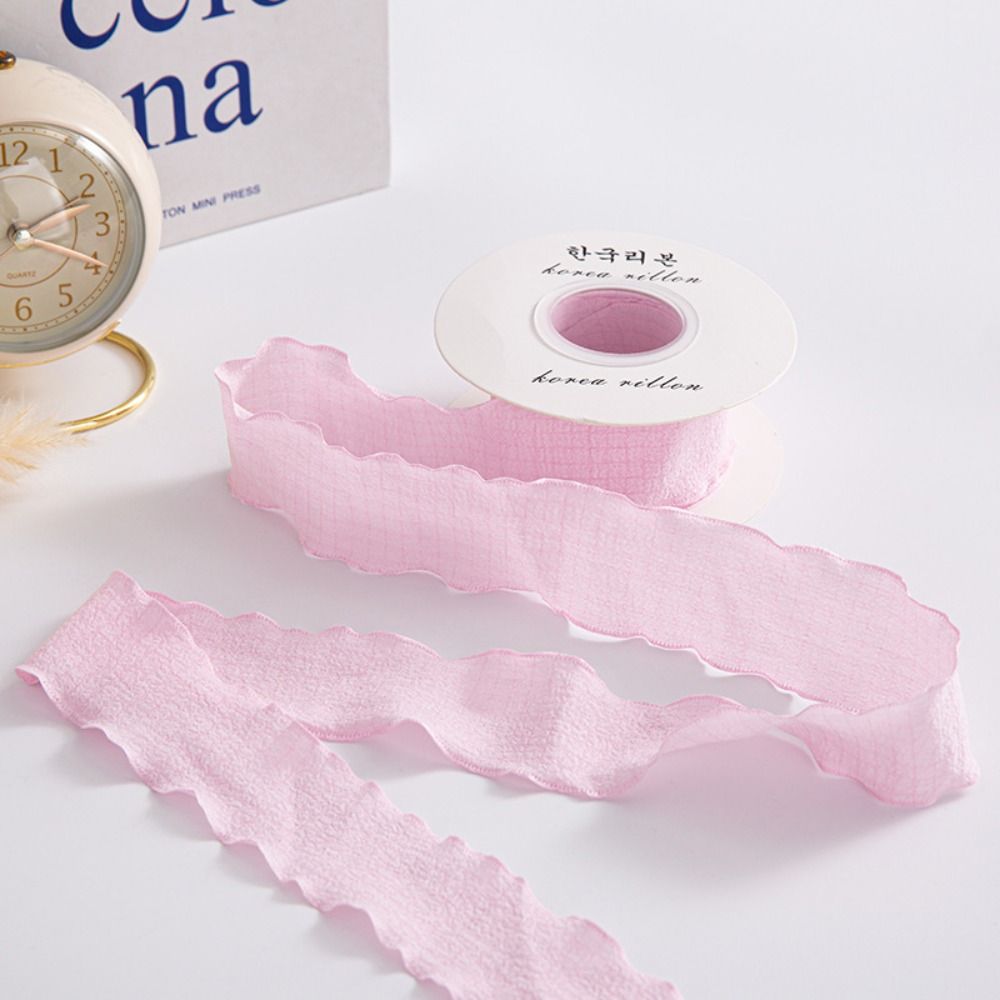 Florist Supply Ribbon - ริบบิ้นผ้าฝ้ายย่นสำหรับตกแต่งช่อดอกไม้ในวันหยุด อุปกรณ์งานฝีมือเย็บปักถักร้อย วัสดุห่อดอกไม้ ผ้าลินิน ไหมพรม ริบบิ้นผ้าฝ้าย