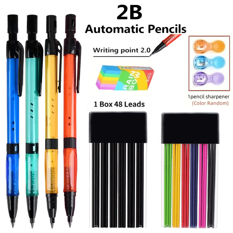 Staedtler Pencil Lumocolor - ชุดดินสอกด 2.0 มม. พร้อมไส้ดินสอ 2B สีดำ/สี