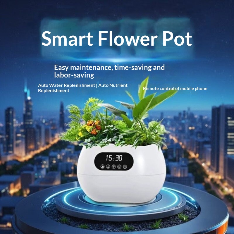 Flower Supply - กระถางดอกไม้อัจฉริยะ AI รดน้ำอัตโนมัติ พร้อมระบบจ่ายสารอาหาร ควบคุมผ่านโทรศัพท์ ของตกแต่งโต๊ะทำงาน