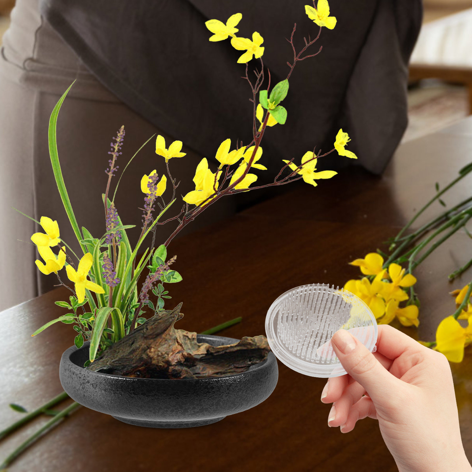 ที่ยึดดอกไม้แบบถ้วยดูดสูญญากาศ - Flower Frog Pin บทวิจารณ์และราคา