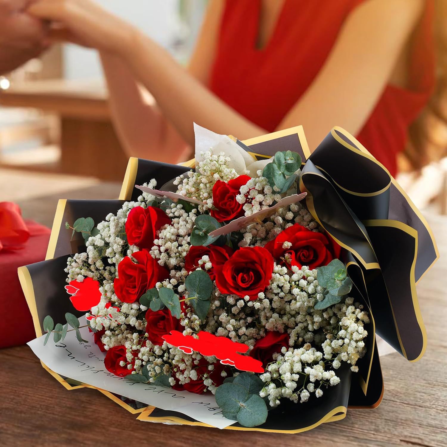 20 แผ่น ฟิล์มเจลกันน้ำขอบทอง ก - Florist Supply Paper บทวิจารณ์และราคา