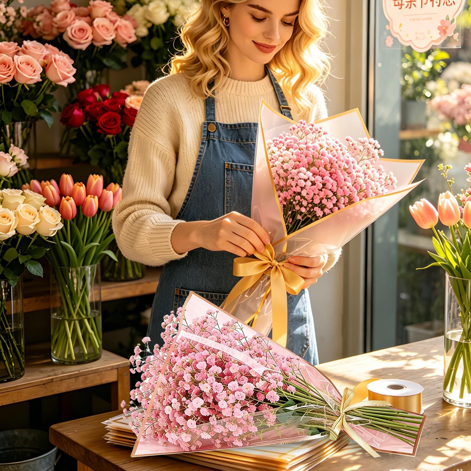 ถุงใส่ช่อดอกไม้ 50 ชิ้น พร้อมร - Florist Supply Ribbon บทวิจารณ์และราคา