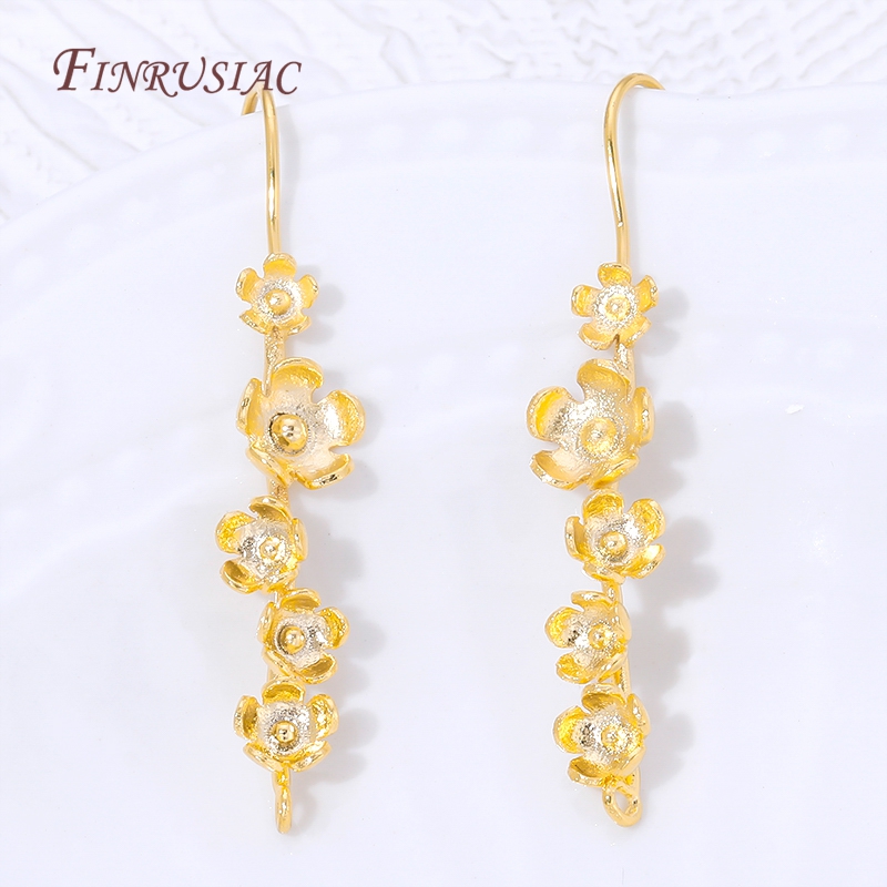 ตะขอเกี่ยวต่างหูรูปดอกไม้ชุบทอ - Flower Supply บทวิจารณ์และราคา